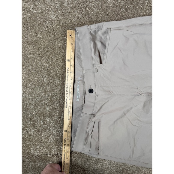 Western Rise Classic Fit Chinos Khaki Tan Pants Mens Size 36x30 - Picture 5 of 14